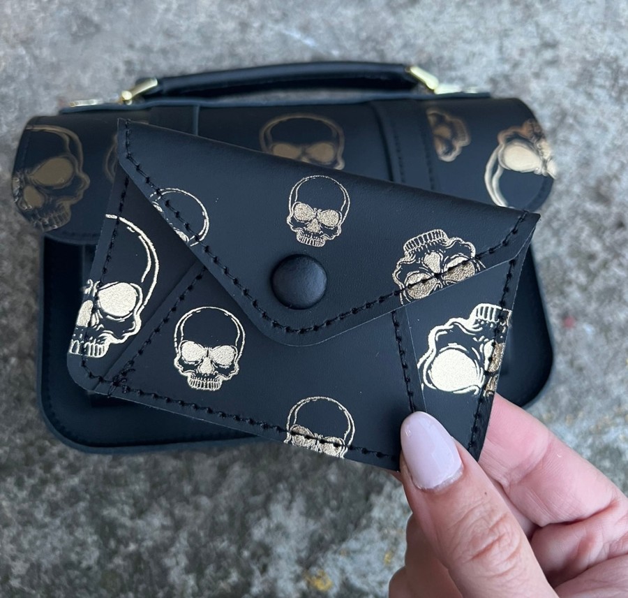 Femme Grafea Card Wallets | Card Wallet Gold Skulls