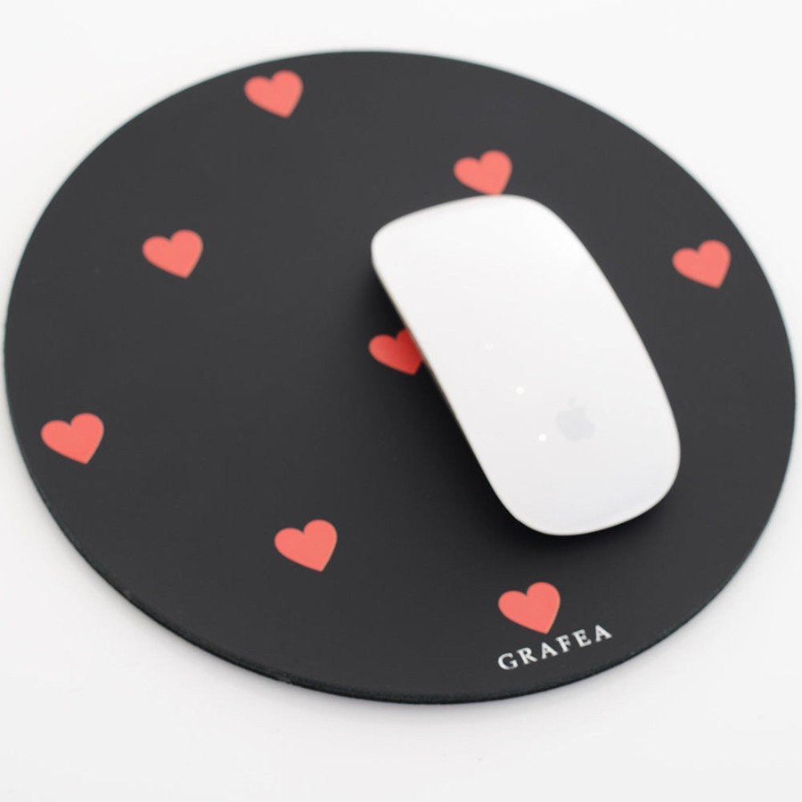 Femme Grafea Mouse Pads | Red Hearts Mouse Pad