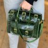 Femme Grafea Luna Medium | Luna Dark Green Croc