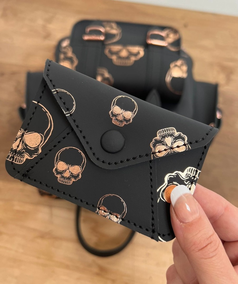 Femme Grafea Halloween | Card Wallet Rose Gold Skulls