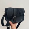 Femme Grafea Saddle Bag | Cross Body Suede Black