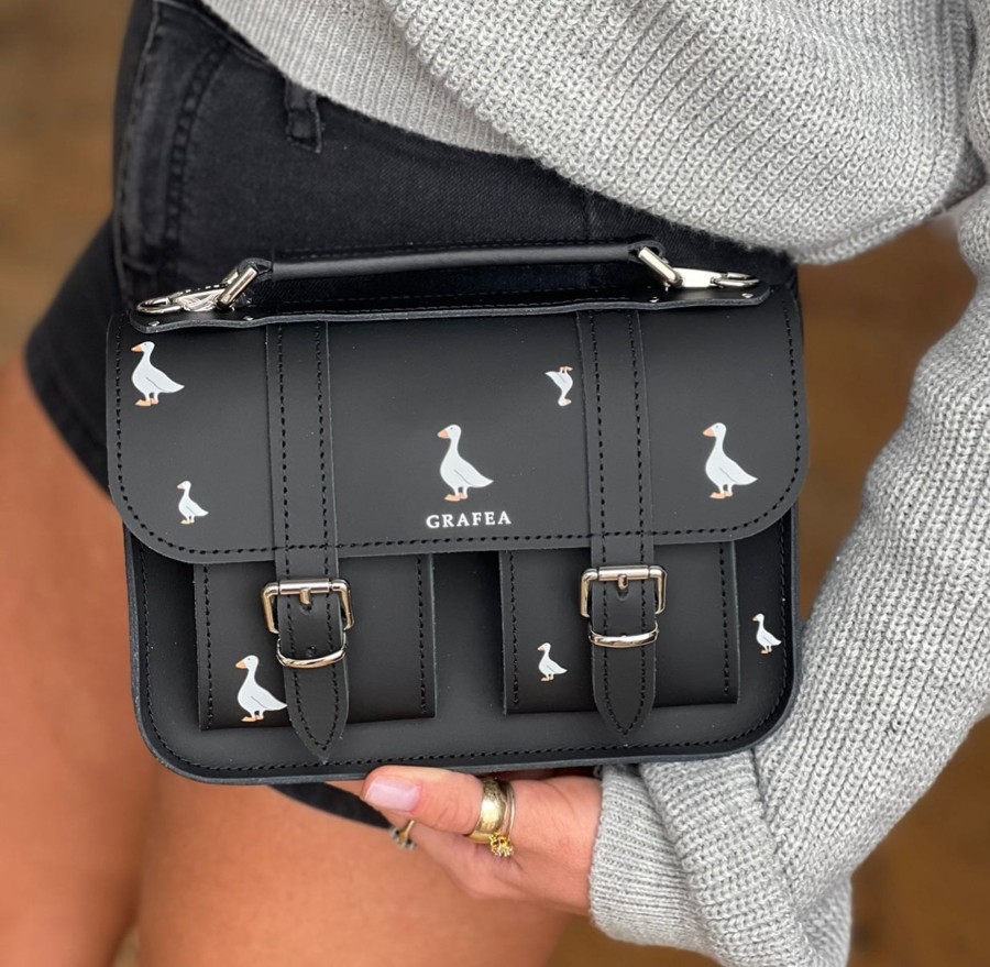 Femme Grafea Micro Satchel | Micro Ducks Black