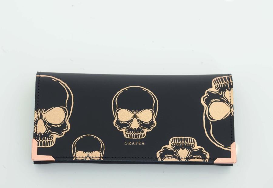 Femme Grafea Portefeuilles | Rose Gold Skulls Wallet