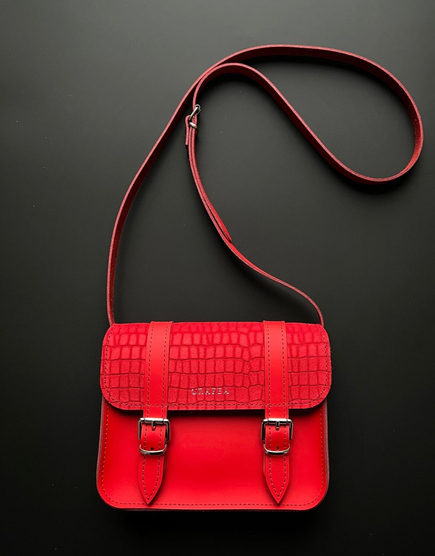 Femme Grafea Mini Satchel | Mini Satchel Suede Red