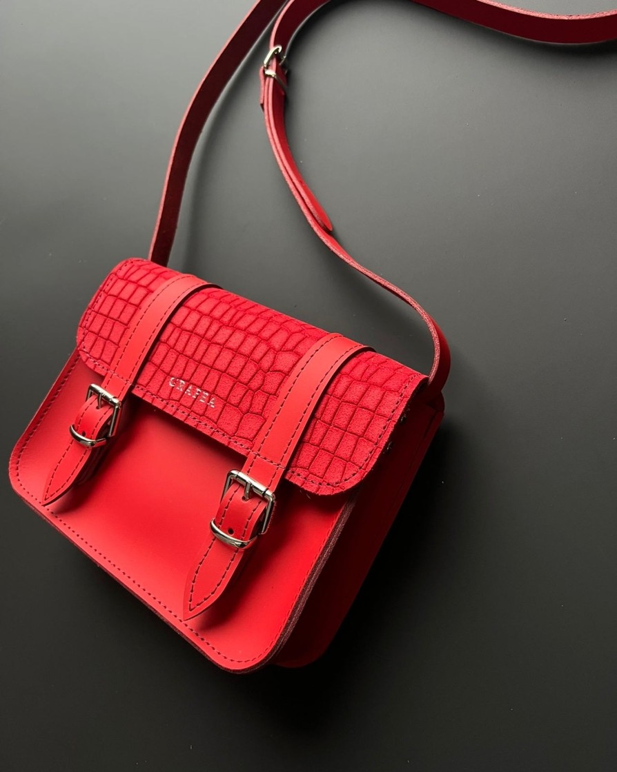 Femme Grafea Mini Satchel | Mini Satchel Suede Red