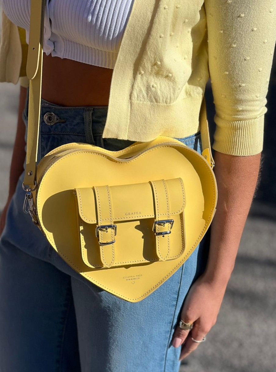 Femme Grafea Heart Satchel | Heart Satchel Pastel Yellow