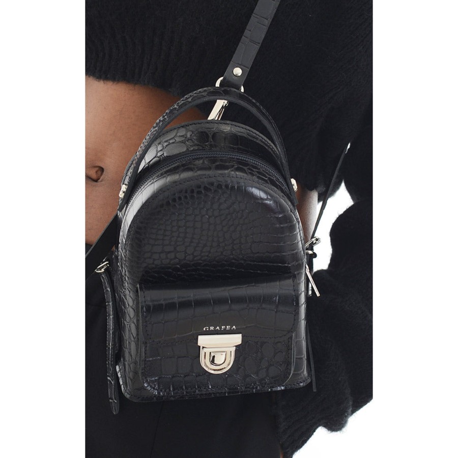 Femme Grafea Peggy Backpack | Peggy Croc Black