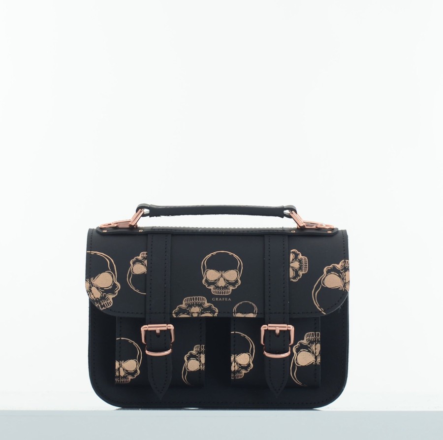 Femme Grafea Micro Satchel | Micro Rose Gold Skulls