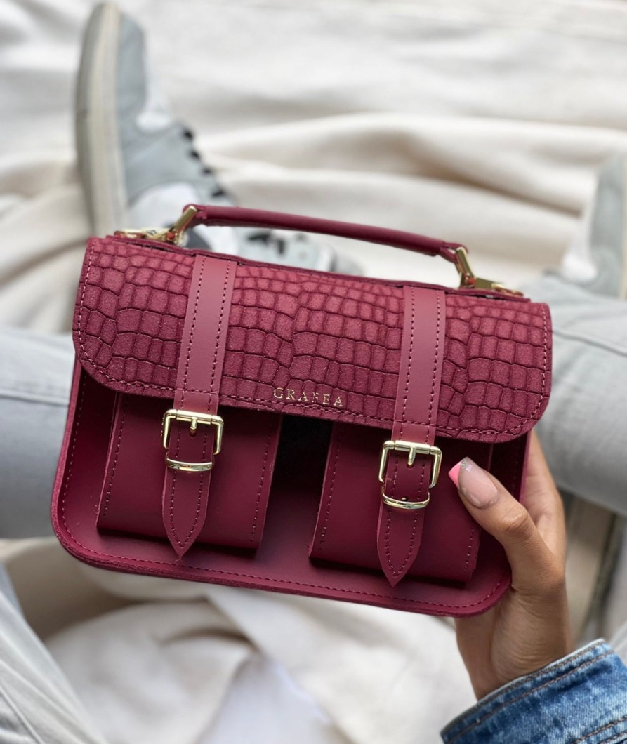 Femme Grafea Micro Satchel | Micro Suede Mulberry