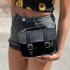 Femme Grafea Micro Satchel | Micro Suede Black