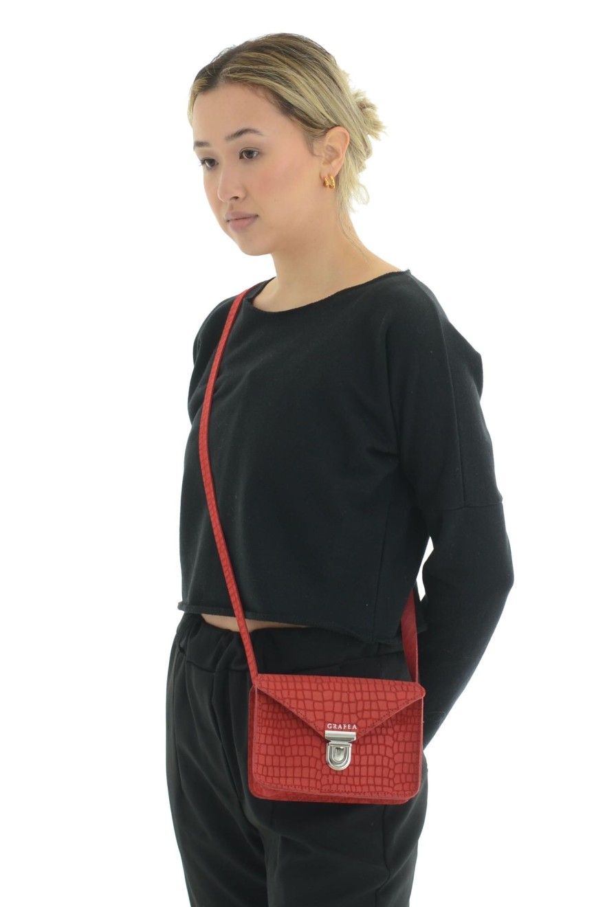 Femme Grafea Crossbody Bags | Small Crossbody Suede Red