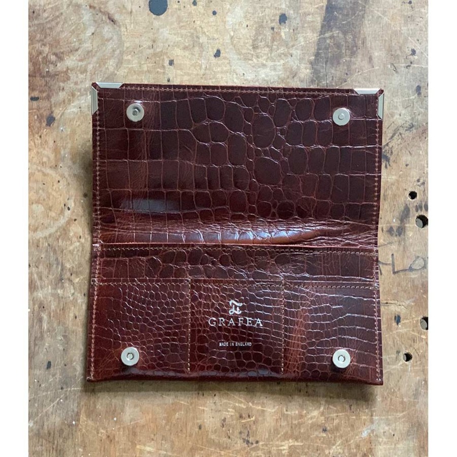 Femme Grafea Portefeuilles | Brown Croc Wallet