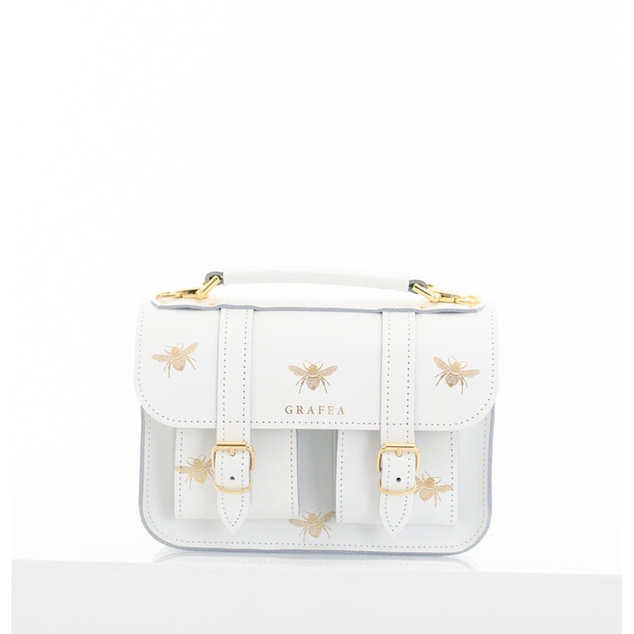 Femme Grafea Micro Satchel | Micro Bee White