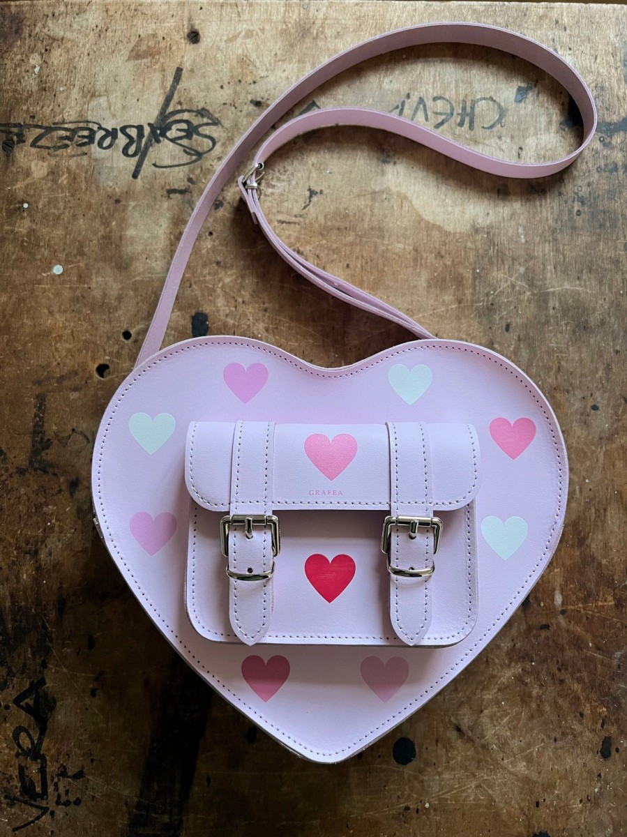 Femme Grafea Heart Satchel | Heart Satchel Hearts Pink