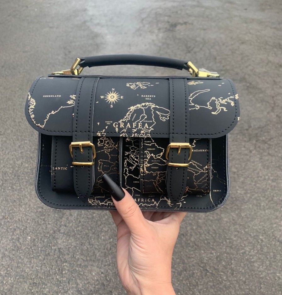 Femme Grafea Micro Satchel | Vegan Micro Golden Atlas