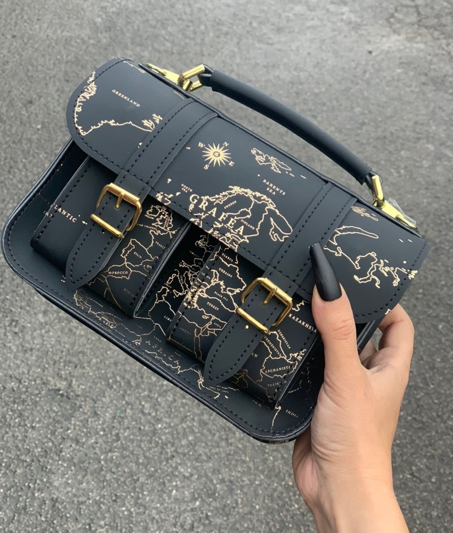 Femme Grafea Micro Satchel | Vegan Micro Golden Atlas