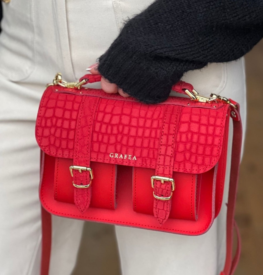 Femme Grafea Micro Satchel | Micro Suede Red