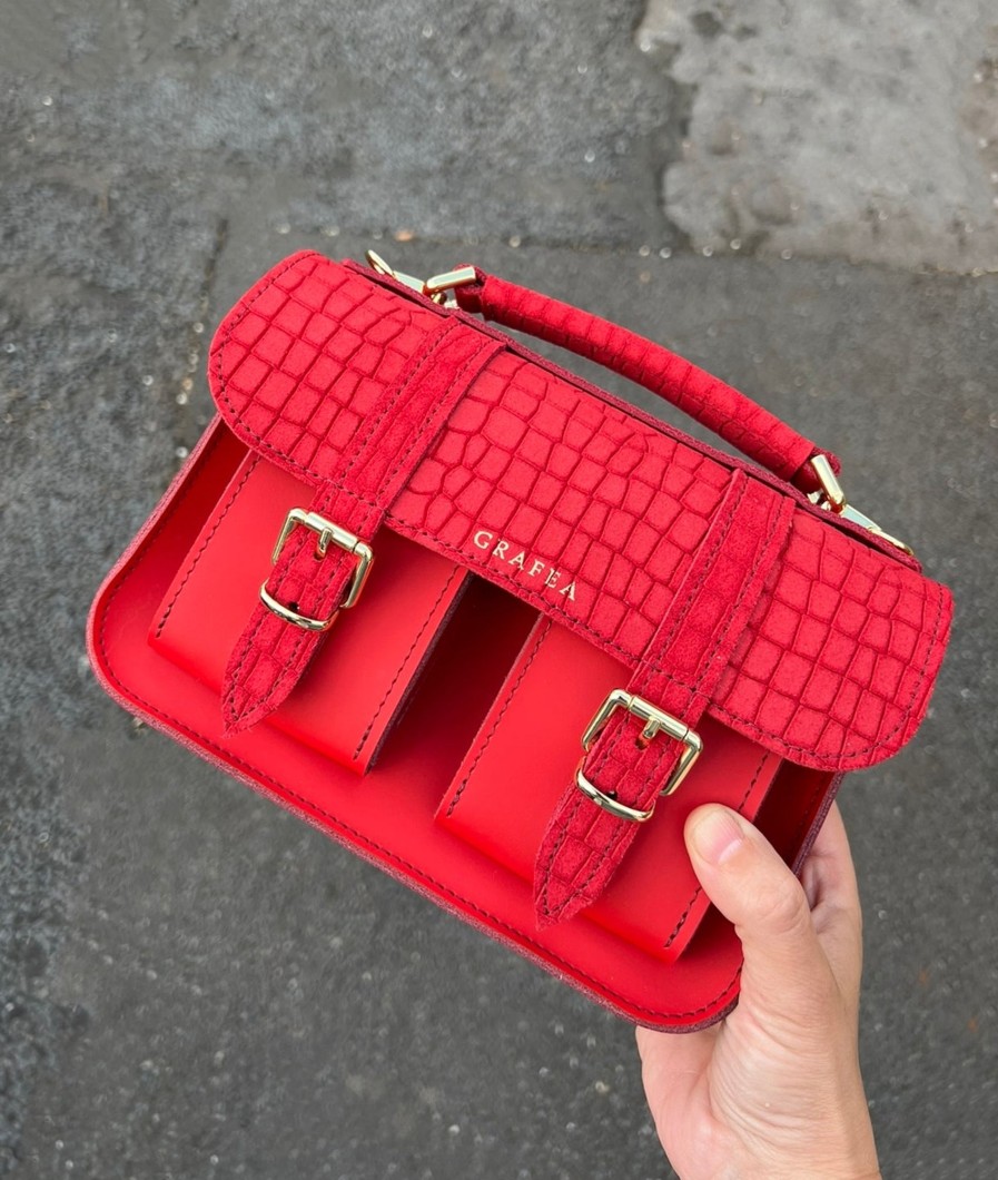 Femme Grafea Micro Satchel | Micro Suede Red