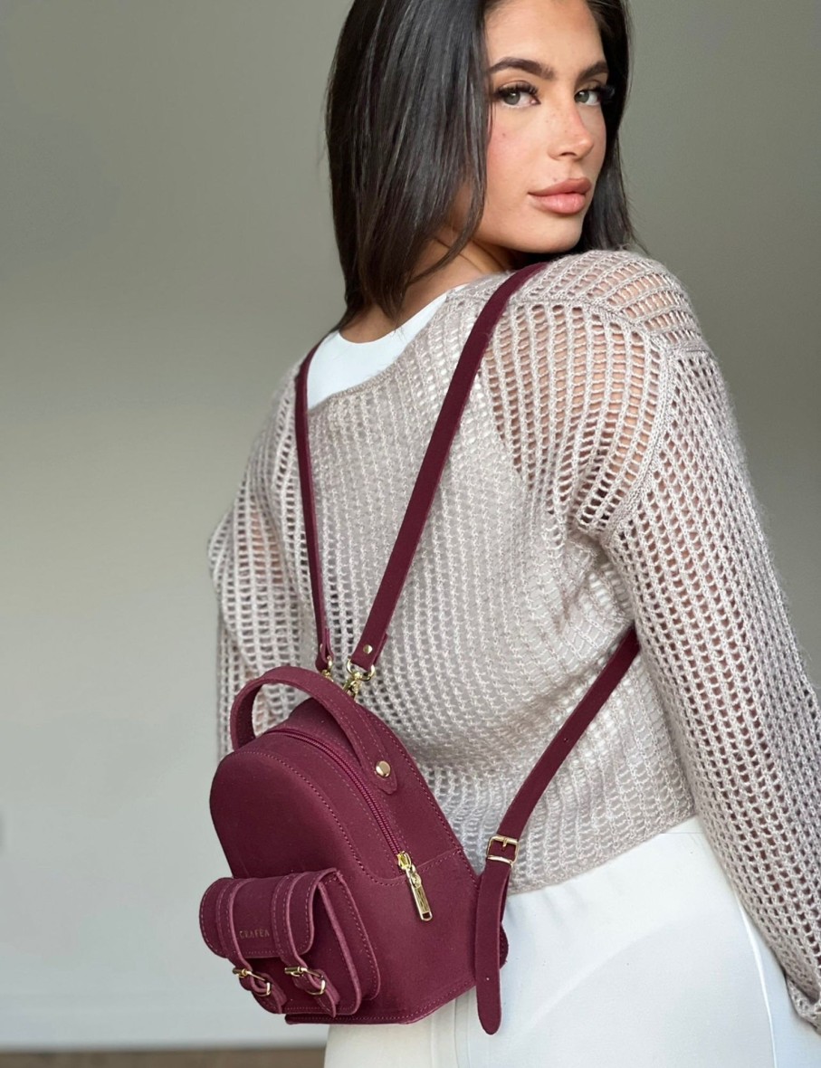 Femme Grafea Peggy Backpack | Peggy Suede Mulberry